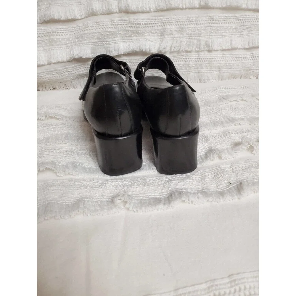 KB Company Vintage Y2K 90's Black Chunky Square Toe Heels Women's Size 8.5